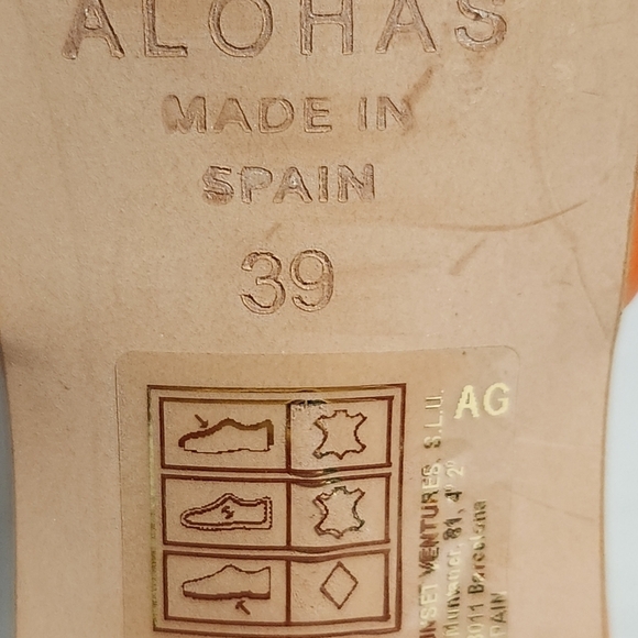 Alohas Brushed Degradé in Pomelo Orange Leather Sandals EU 39 - Picture 12 of 15